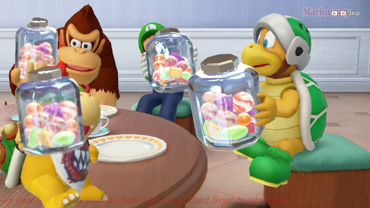 Super Mario Party Mariothon - Bowser Jr vs Luigi vs Hammer Bro vs Donkey Kong