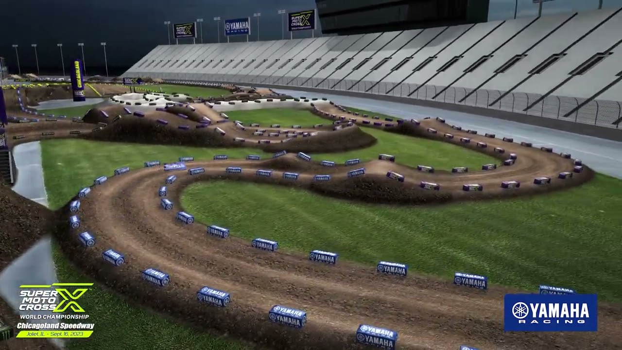Yamaha Animated Track Map - 2023 SuperMotocross Playoff 2 - Chicagoland (Updated)