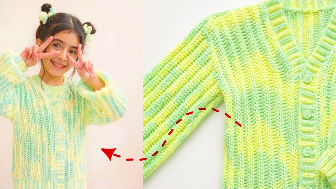 آموزش ژاکت قلاب‌بافی | بافتنی ساده و شیک برای مبتدی‌ها ✨ Easy Crochet Cardigan Tutorial