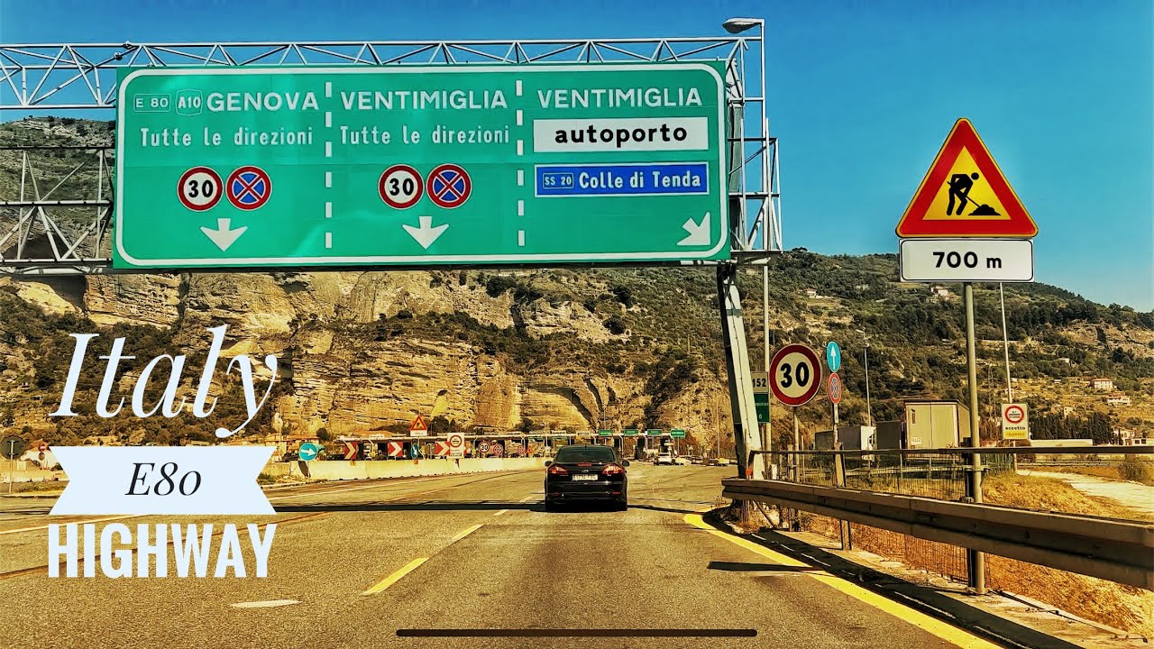 [4K][HDR] Driving E80 in Italy (after crossing border with France) - the land of tunnels