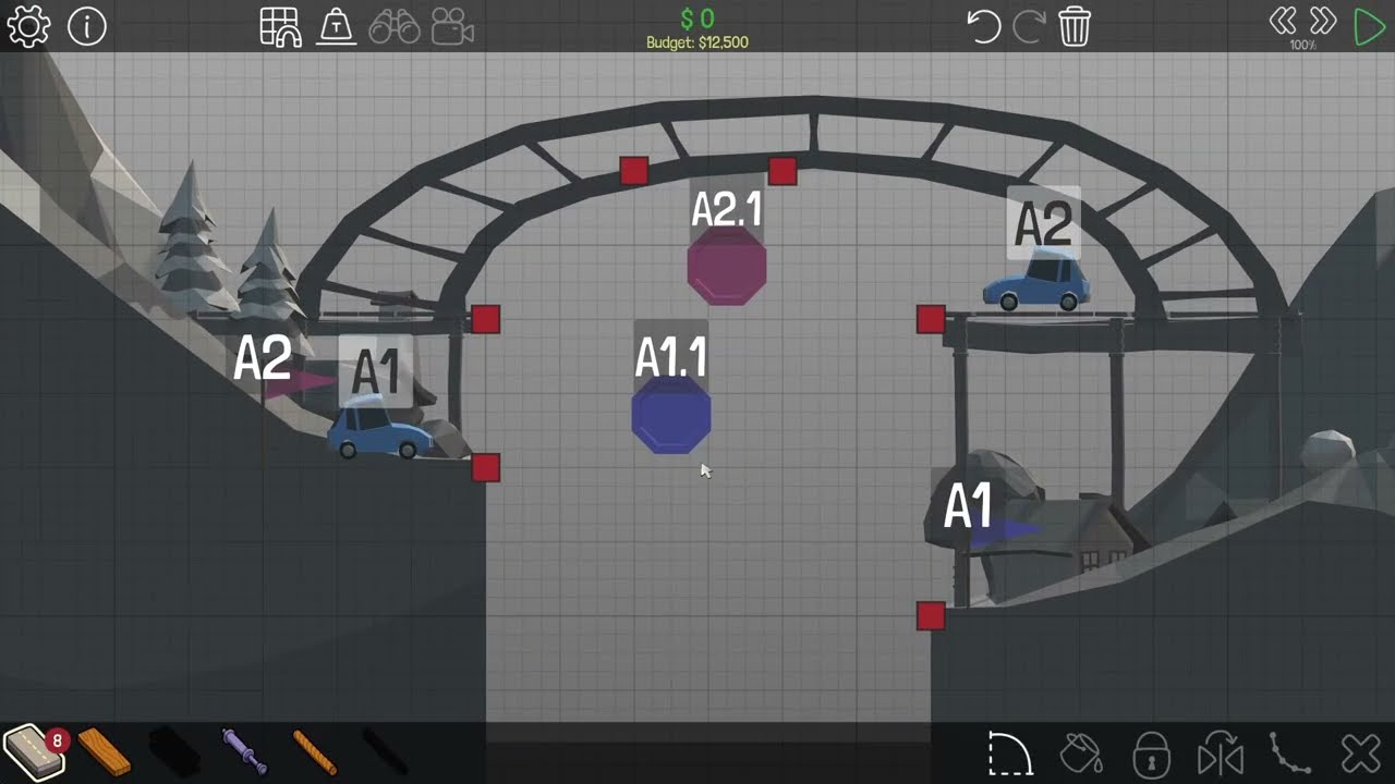 Poly Bridge [PC] - Stage 1-15 | $3.631 | No Breaks | v1.1.1