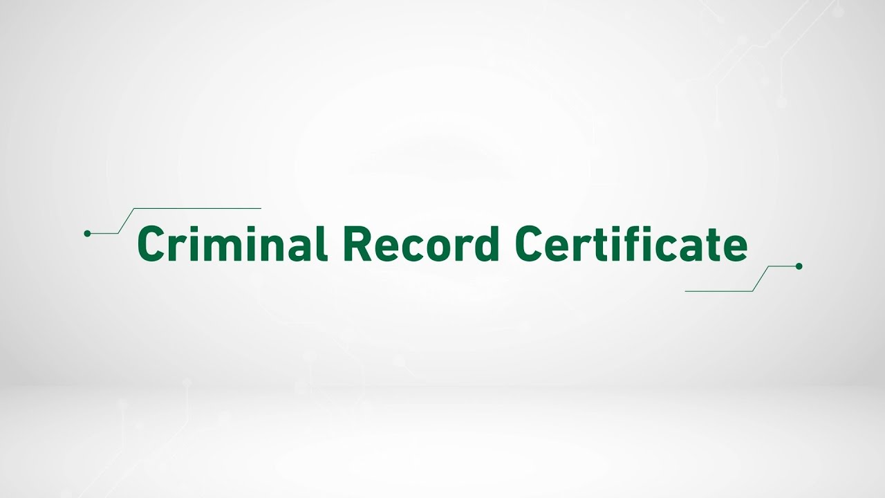 Criminal Record Certificate Report