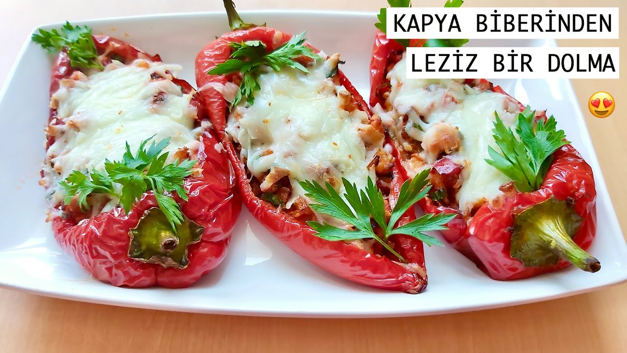 Çok Pratik Akşam Yemeğiniz Hazır: Kapya Biberden Tavuklu Nefis Dolma