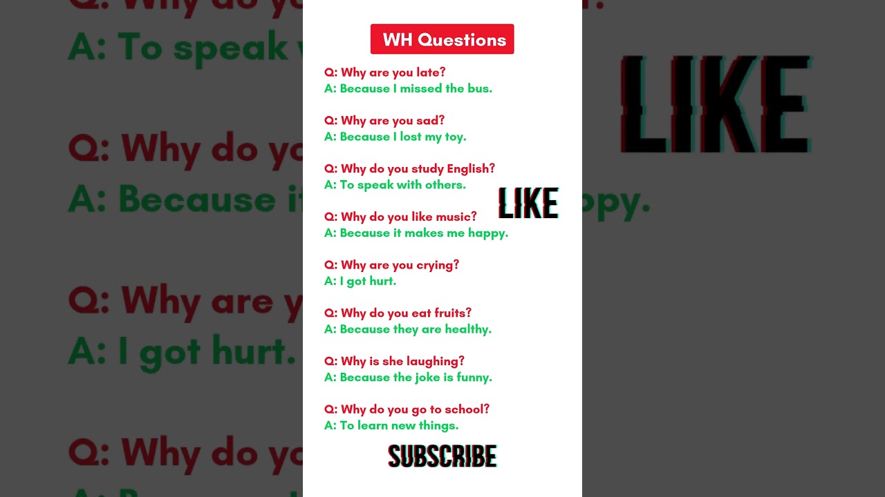 50 WH-Questions in English | Learn How, When, Where & Why with Examples! #english #learnenglish