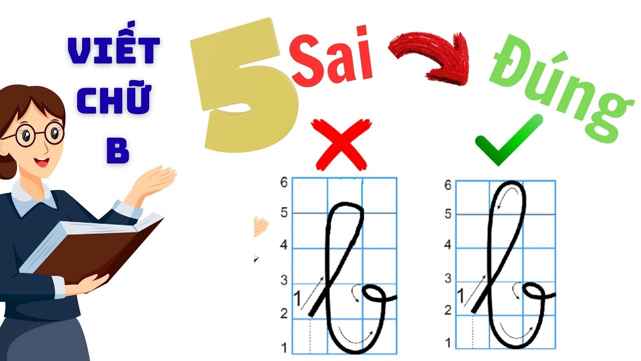 Viết chữ b đúng từ đầu để con tiến bộ nhanh | Cô giáo chỉ rõ 5 lỗi thường gặp
