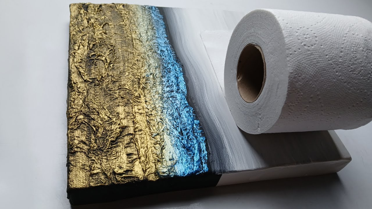Easy Textured Abstract Painting with Toilet Paper