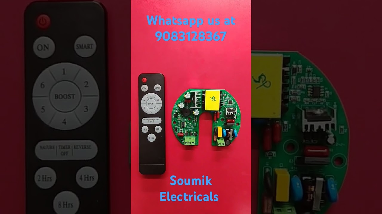 Bldc Fan PCB Circuit Board with Remote, RF system BLDC Board. Contact Soumik Electricals 9083128367.