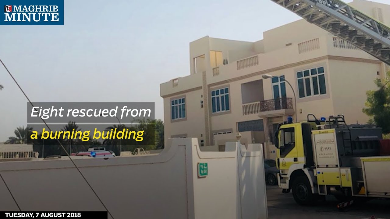 Eight rescued from a burning building
