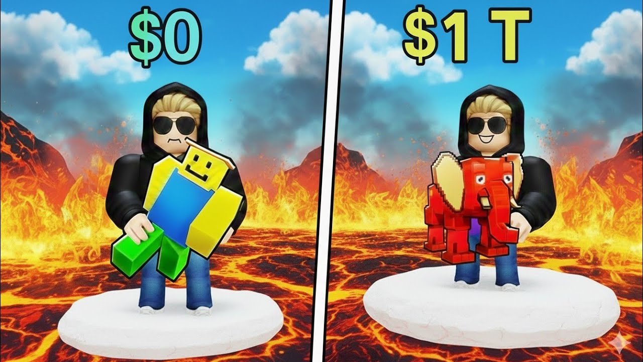 0 To 1 Trillion In Roblox Survive Lava For Brainrots 