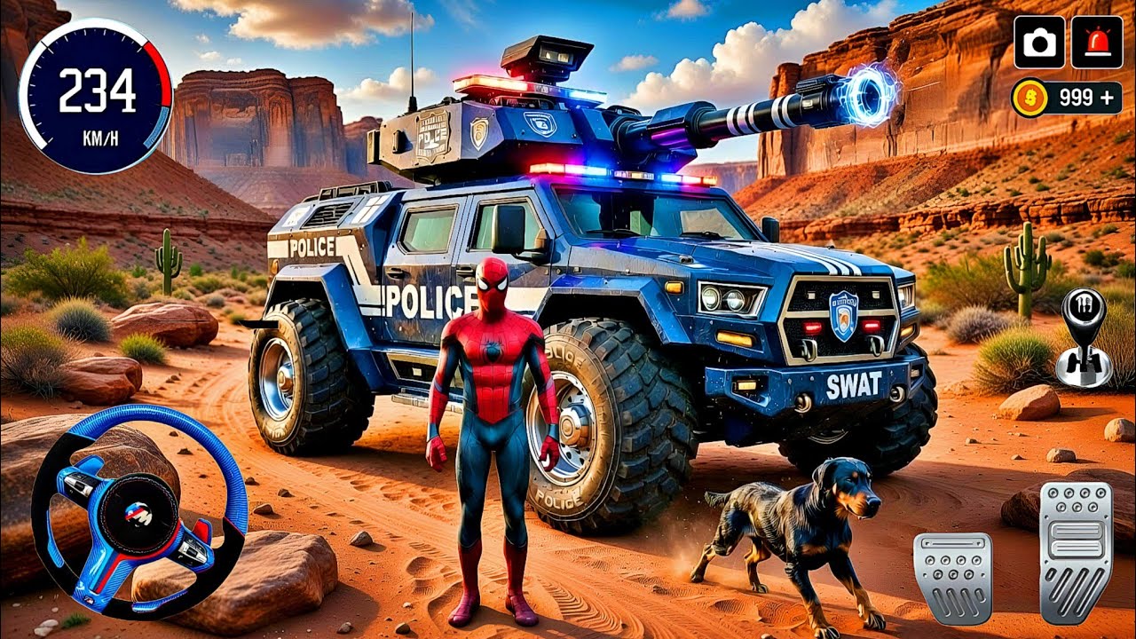 🎉Kia Modified Police Tank & Spiderman Gameplay 🦚 Indian Thift Auto Simulator🔥3D Car Showroom Game