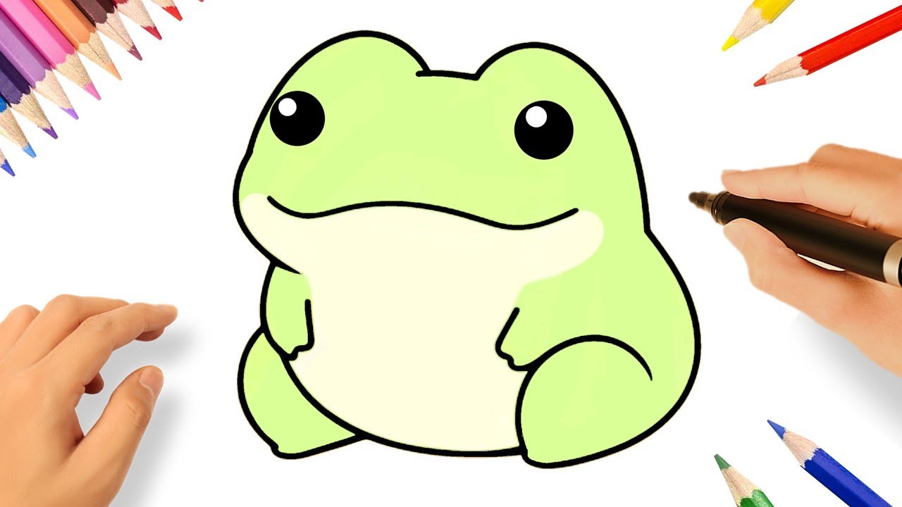 HOW TO DRAW A CUTE FROG EASY AND SIMPLE🐸