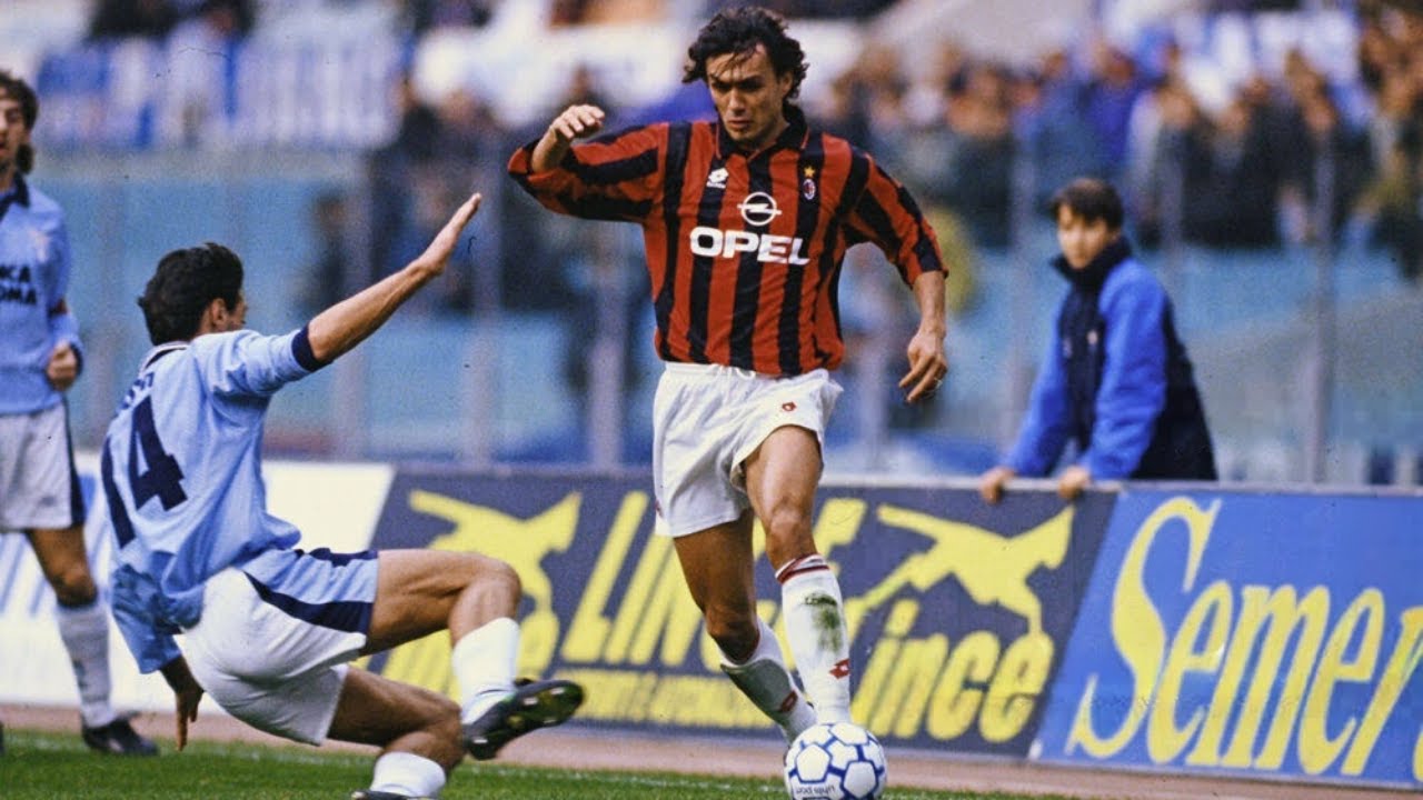Paolo Maldini Skills vs Lazio 1995/96 Serie A ● BEST Defender EVER