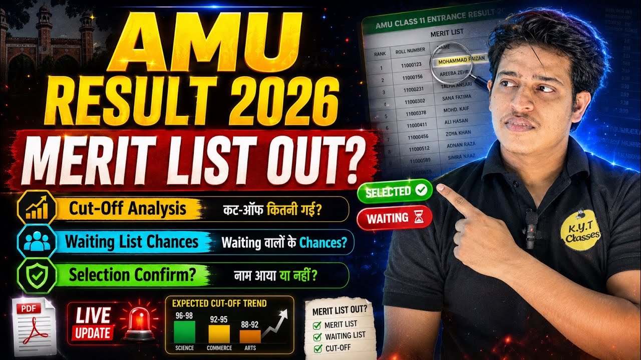 AMU Class 11 Entrance Result 2026 | Merit List PDF & Cut-Off