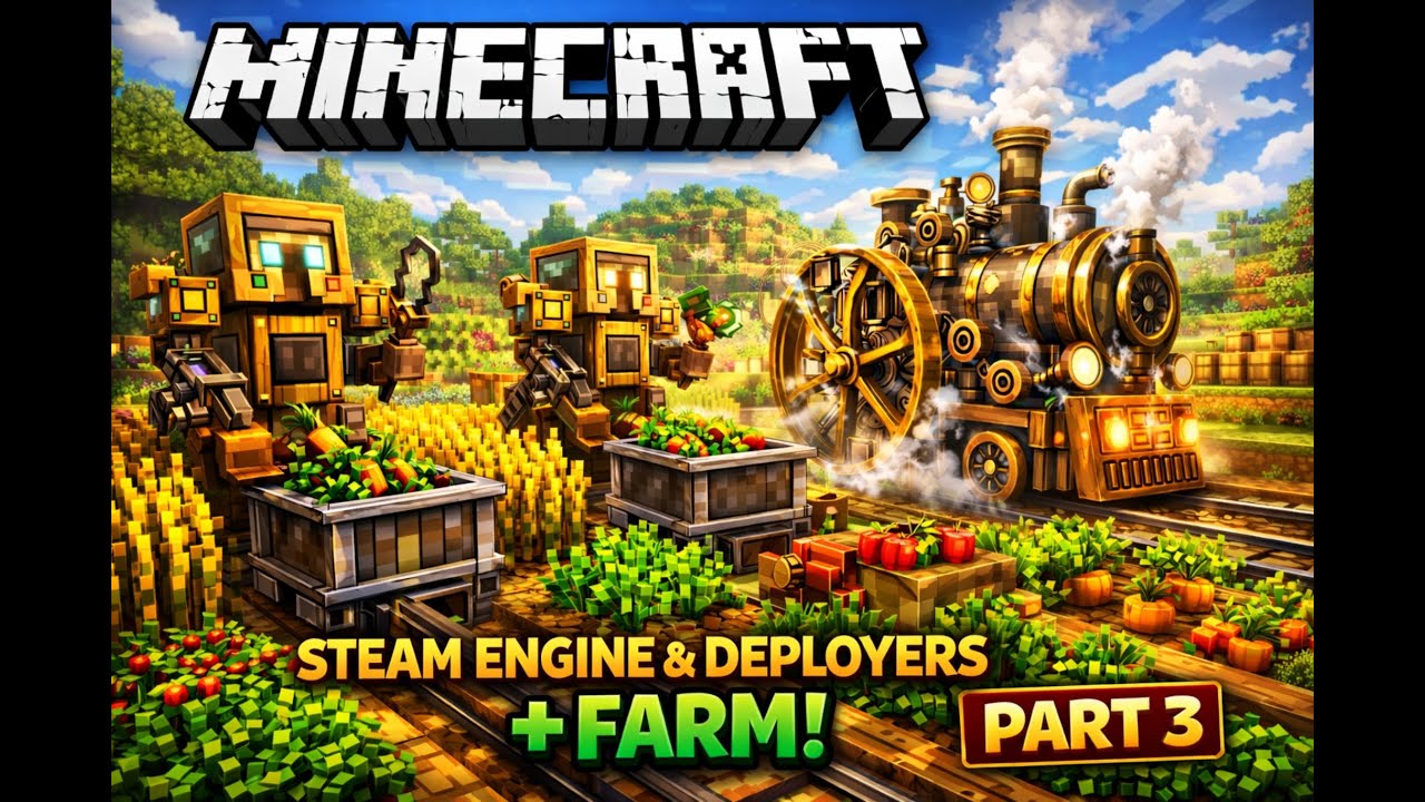 ⚙️ Steam Engine Powering Our First Farm! 🌾 | Create Mod Part 3