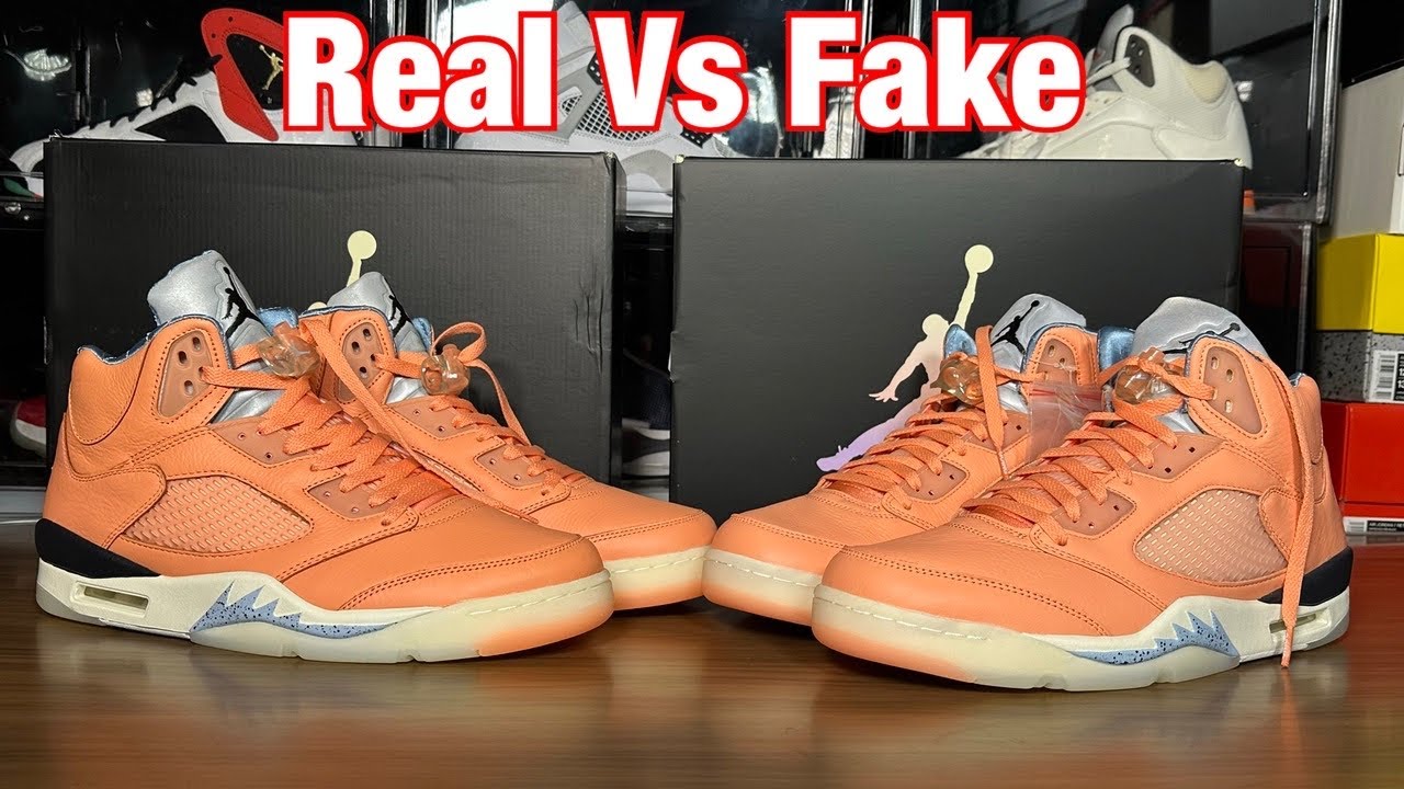 Air Jordan 5 Crimson Bliss/ We The Best Real Vs Fake Review with blacklight and weight comparisons