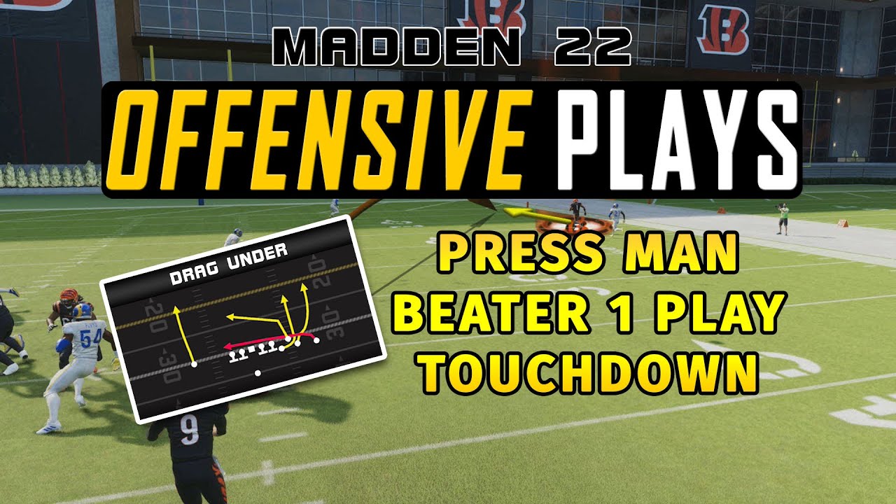 Madden 22 Tips - Press Man Beater - One Play Touchdown - Gun Bunch Quads - Drag Under