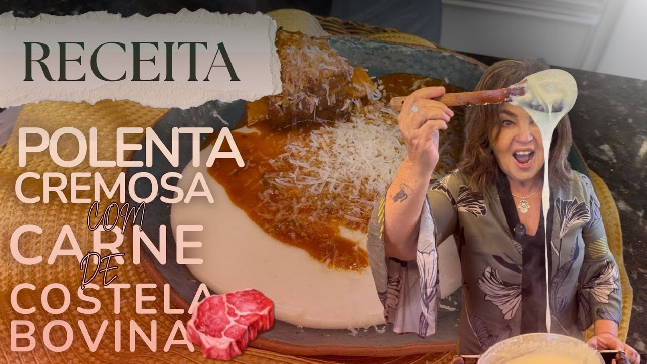 POLENTA CREMOSA COM MOLHO DE COSTELA BOVINA