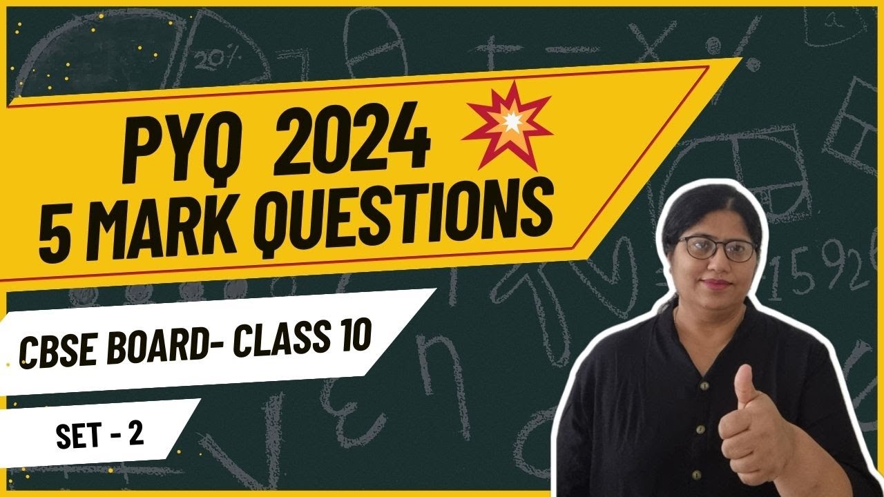 CBSE Board Maths PYQ 2024 - 5 Mark Questions - Set 2 | Class 10 | Prep for Boards #exam #class10
