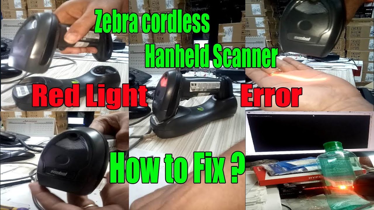 Zebra Cordless Hanheld Scanner(Red light Error)