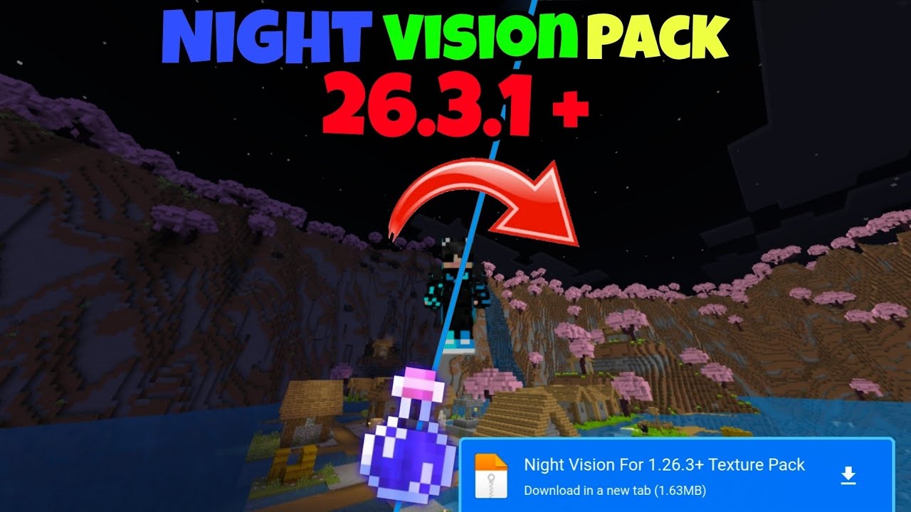 Minecraft 1.26.3 Night Vision Resource Pack | Servers || Realms Works 🔥