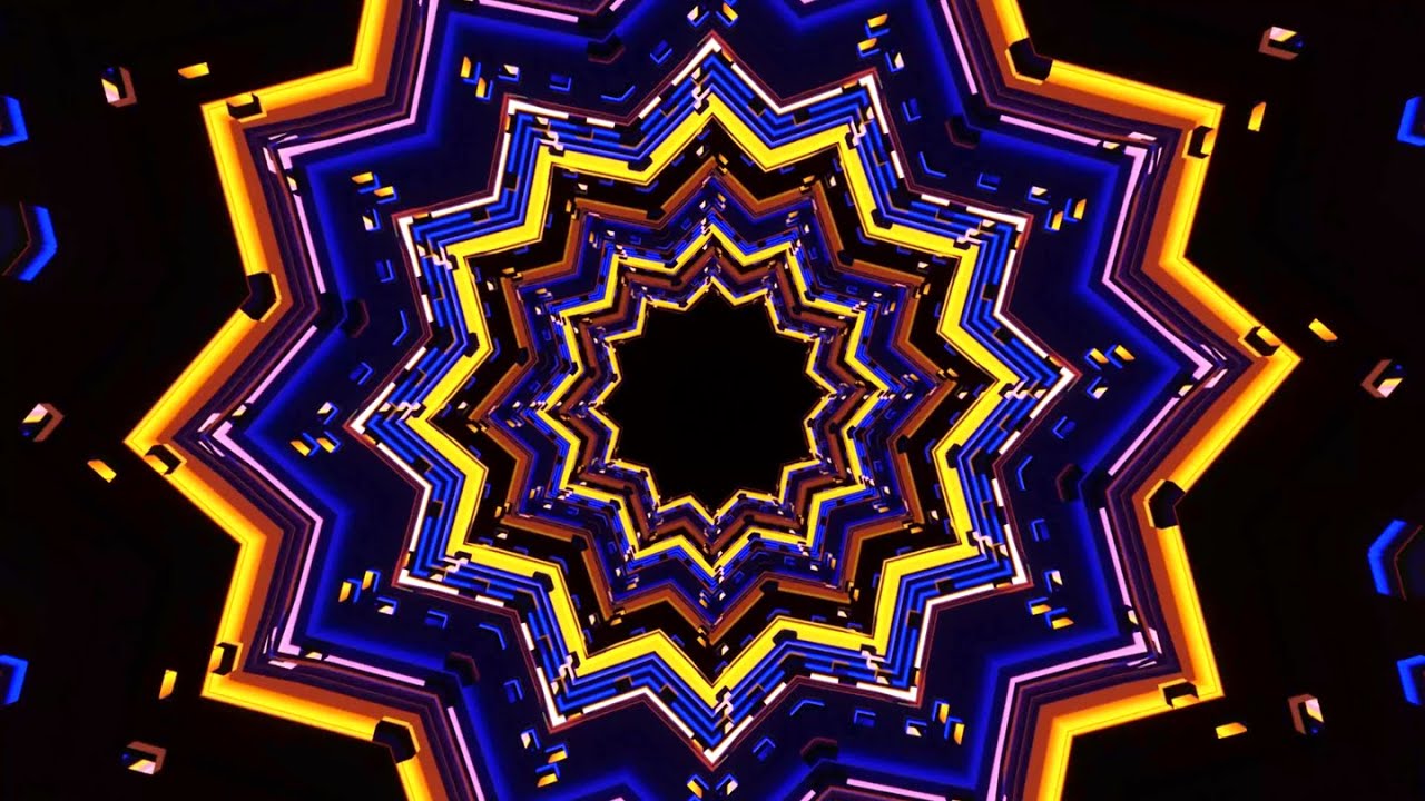 4k Abstract  Kaleidoscope Visuals Metallic Color Neon TV background Video Loop