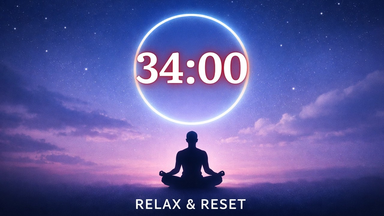 34 Minutes Relaxing Music Timer ⏳ | Focus, Study, Meditation & Deep Work