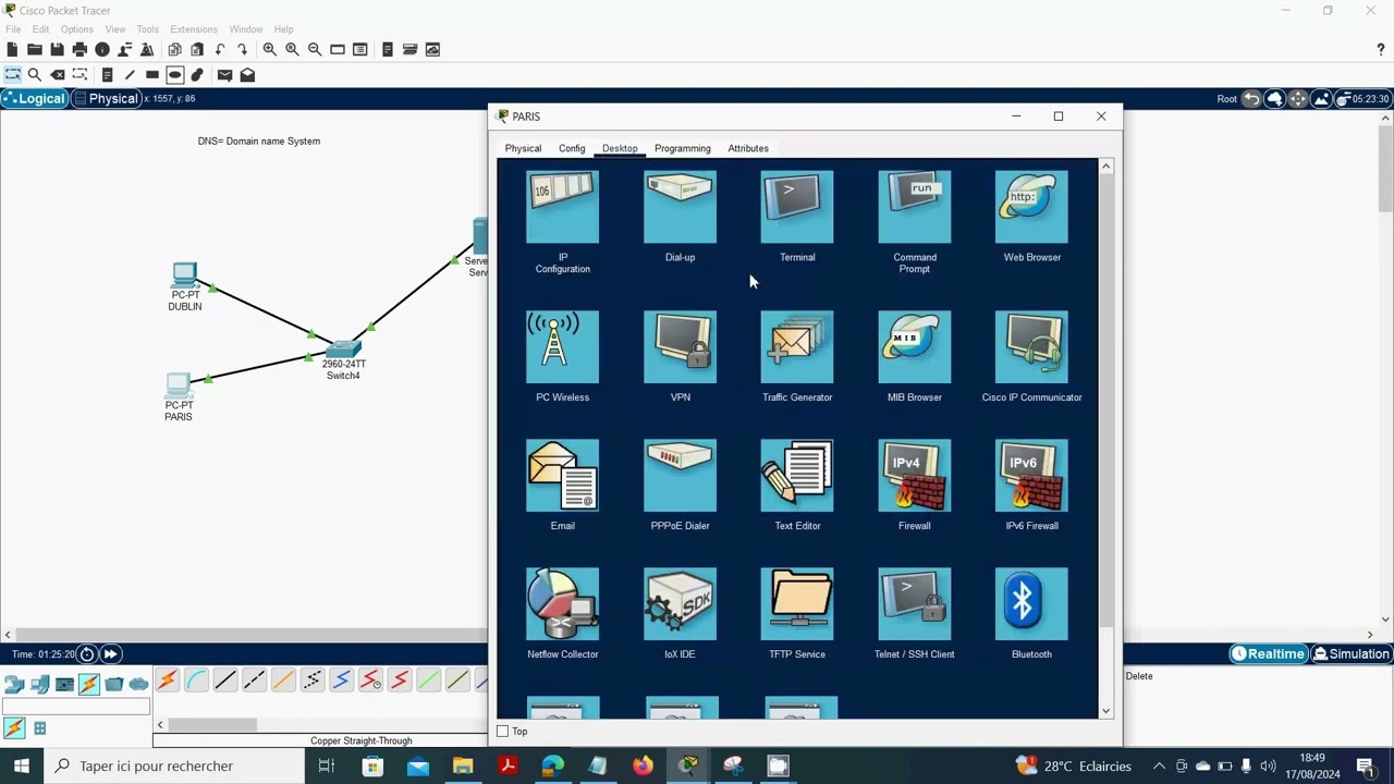 Configuration du Serveur DNS sur Cisco Packet Tracer