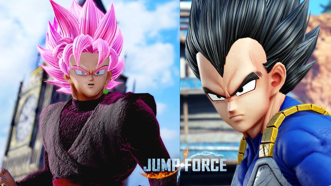 Jump Force - Goku Black SSR Vs Goku, Vegeta and Trunks [MOD] Gameplay (1080P 60ᶠᵖˢ)
