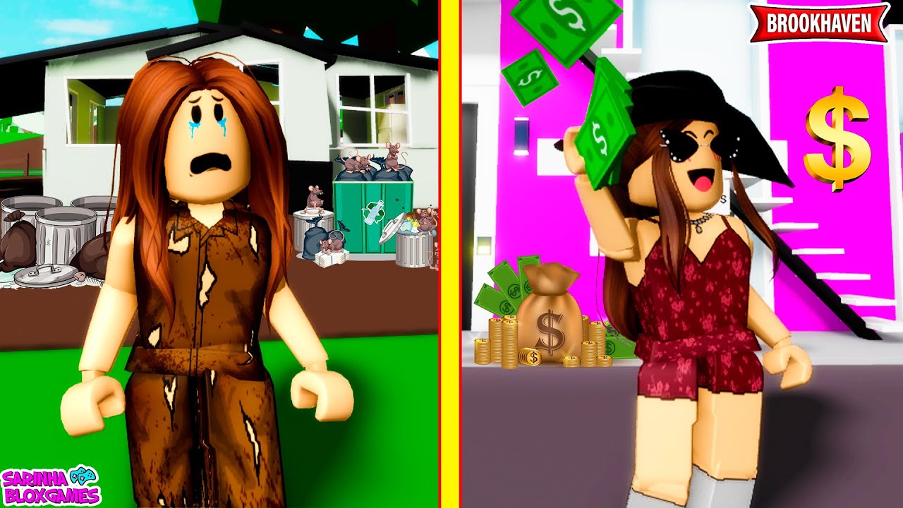 DE POBRE PARA RICA  - HISTORINHA- BROOKHAVEN 🏡 RP | Roblox