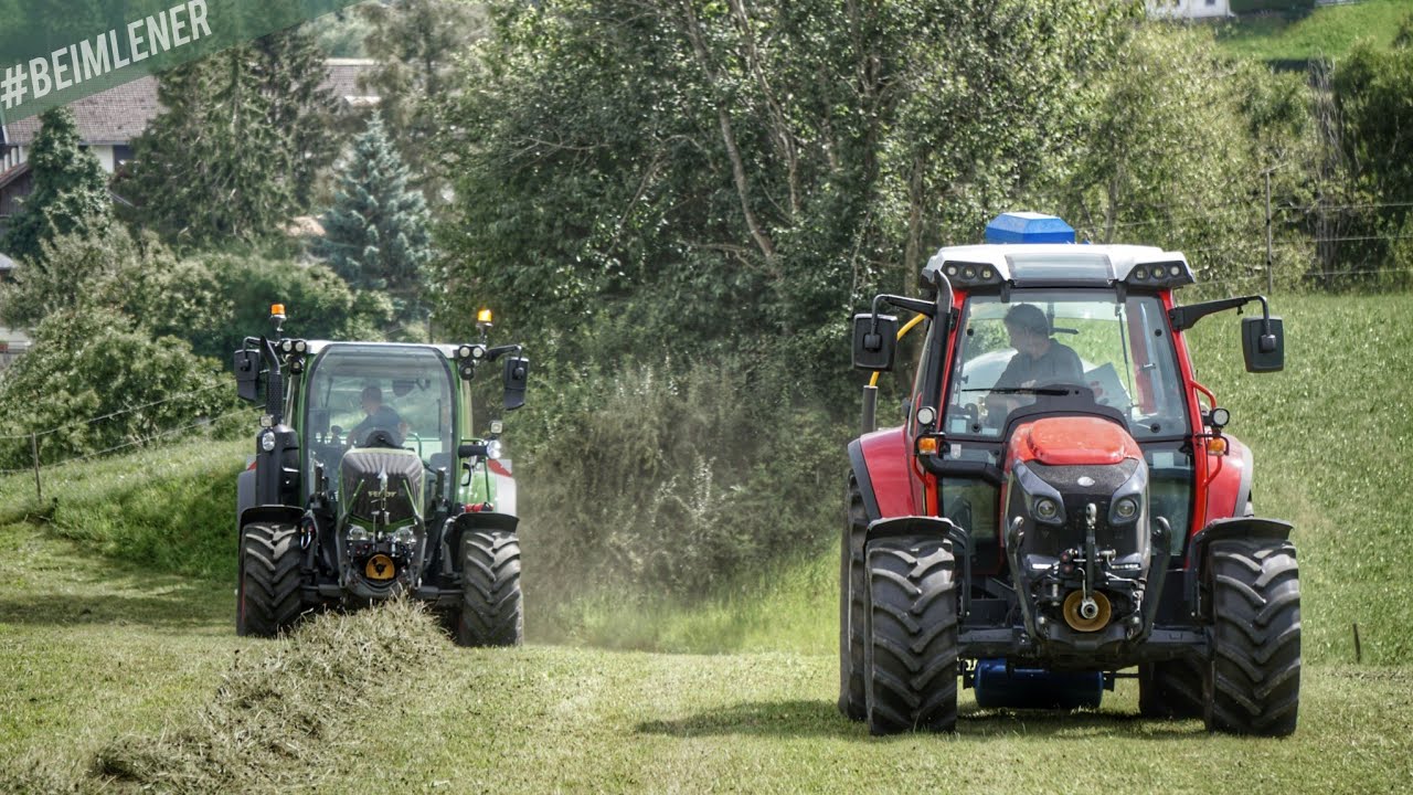 FENDT 313 Vario mit JOHN DEERE F 441M Presse + LINDNER Lintrac 75 LS mit G&Ouml;WEIL Wickler #beimlener