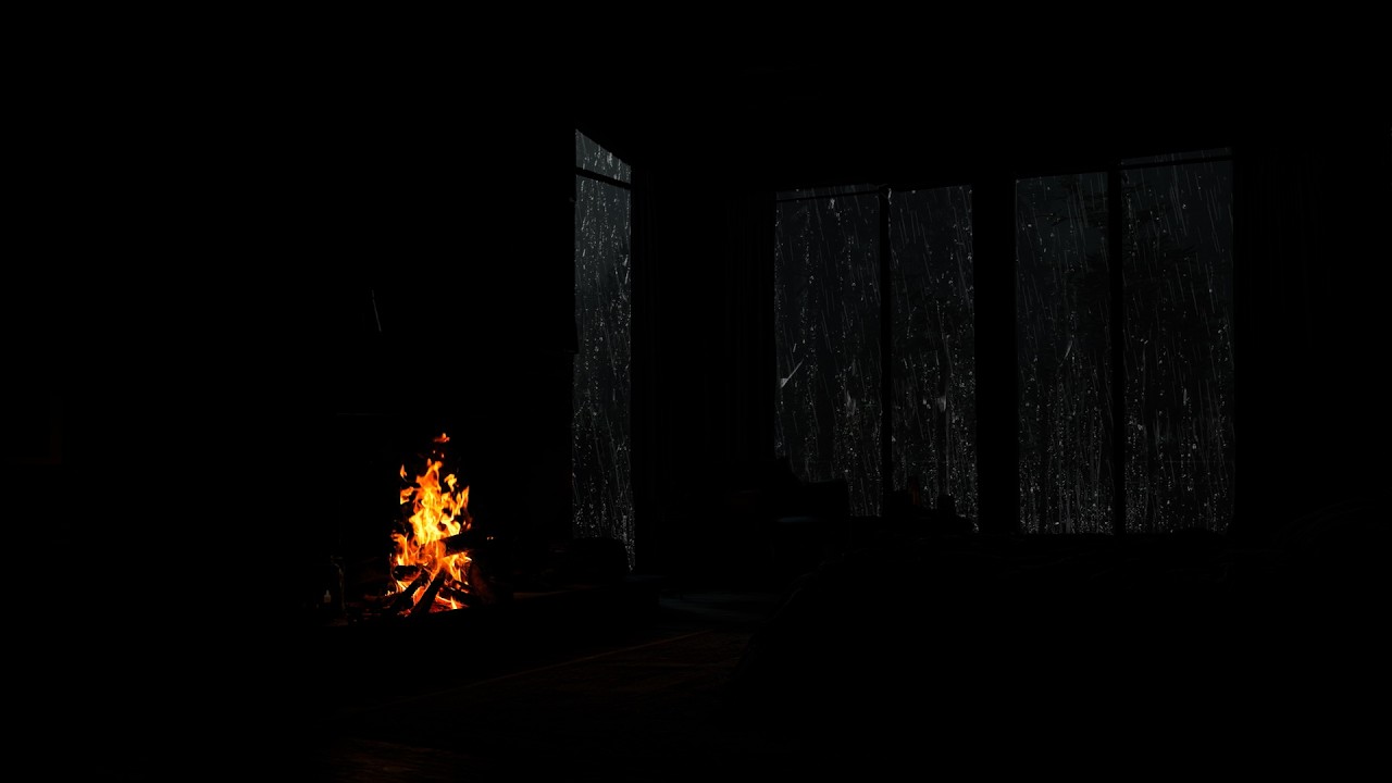 Rainy Cabin Nights | Soft Fireplace Sounds for Gentle Focus and Inner Peace