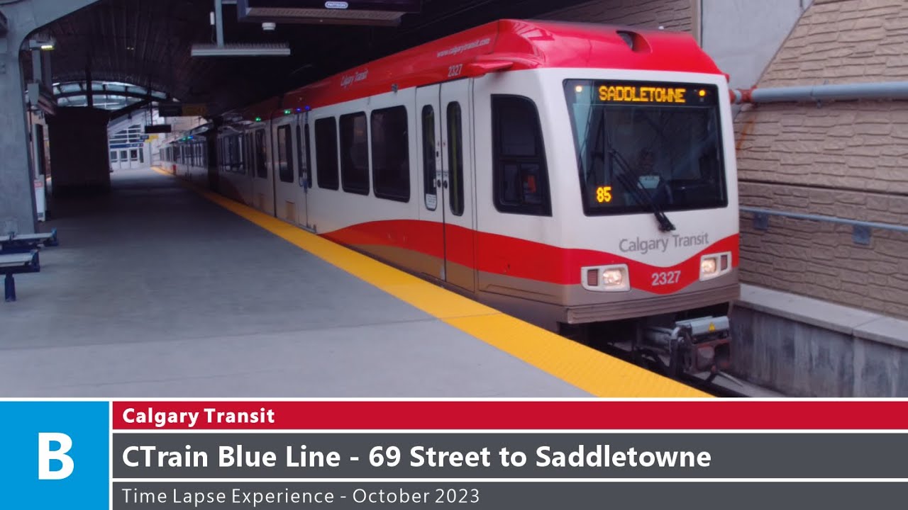 🚊 Calgary Transit - Time Lapse Experience - CTrain Blue Line - 69 Street to Saddletowne