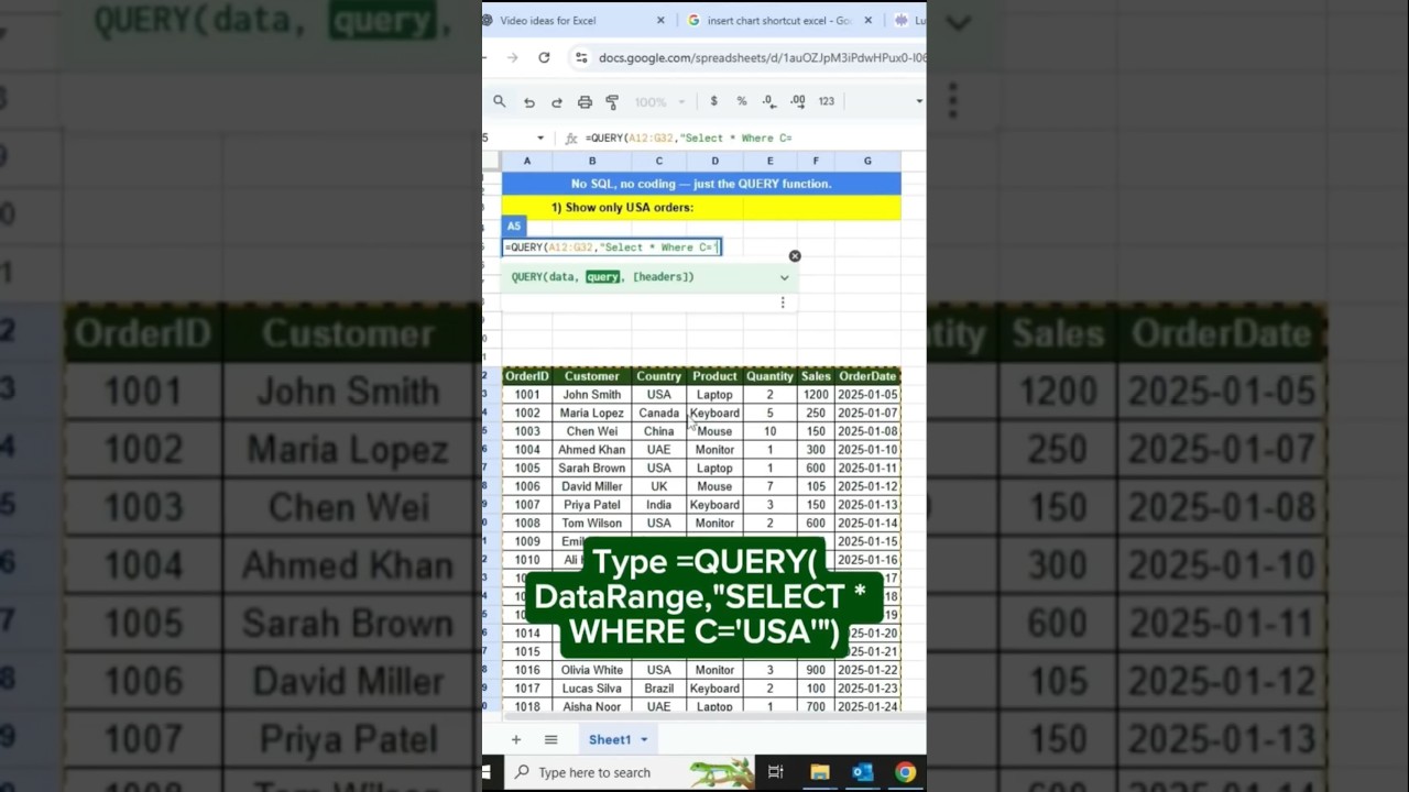 Google Sheets QUERY Function Without SQL! 