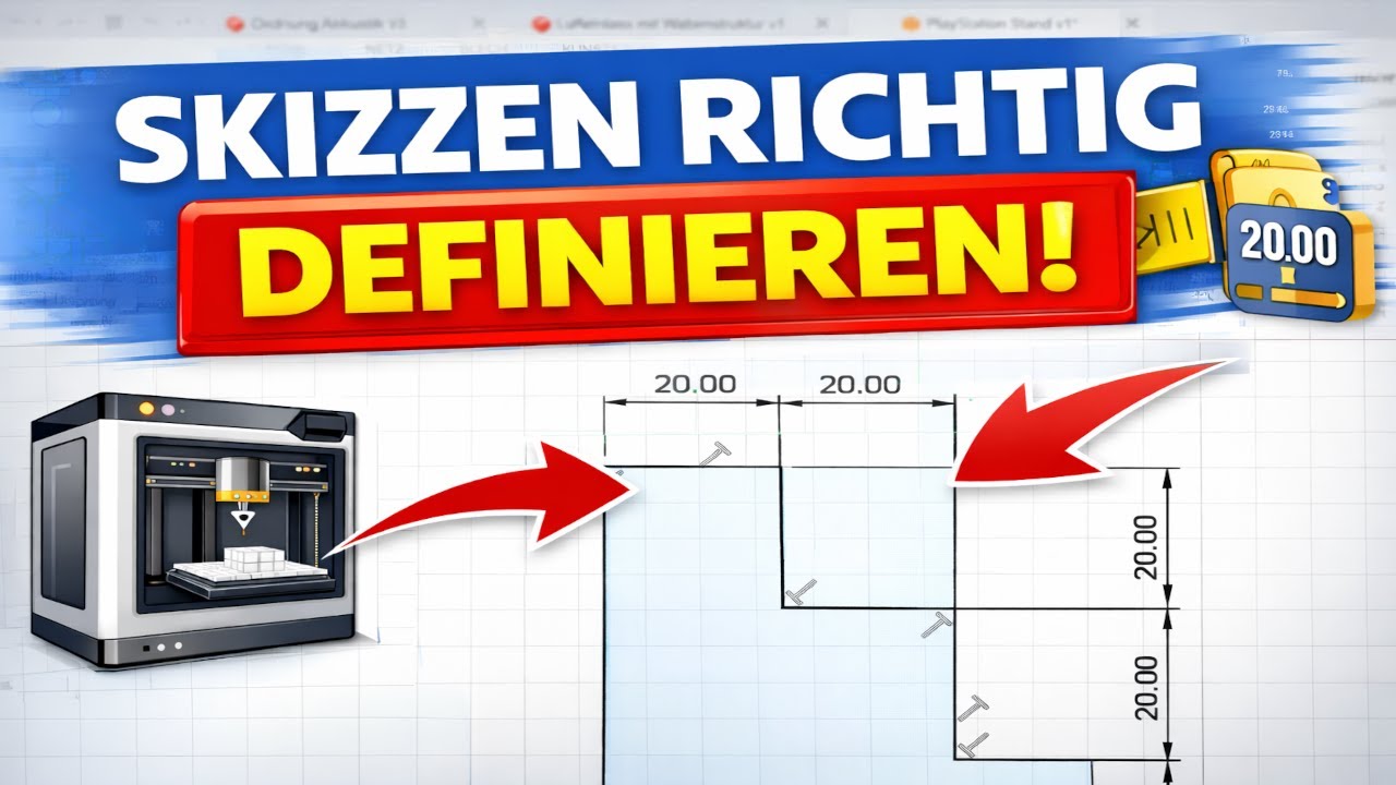 Fusion 360 für Anfänger Teil 2| Skizzen richtig definieren und bemaßen Tutorial Deutsch 2026