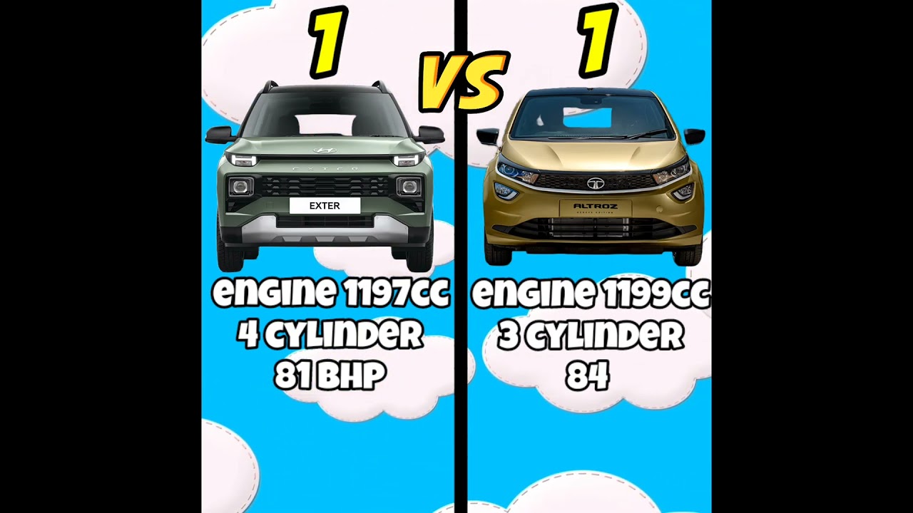Hyundai Exter 2023 vs Tata Altroz ​​сравнение видео #вирусное #короткоевидео #сравнение #автомоби...