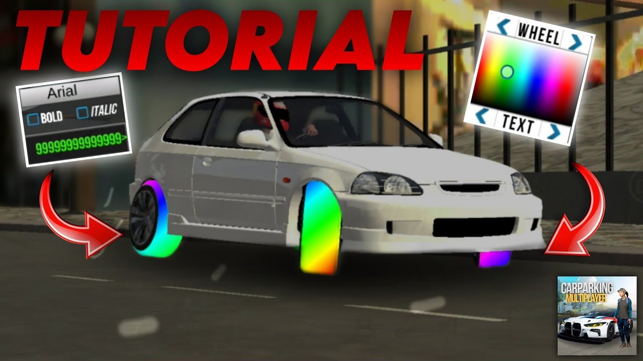 TUTORIAL | COMO HACER LAS RUEDAS DE COLORES FACIL Y RÁPIDO 😱 | CAR PARKING MULTIPLAYER | TACO PADRE