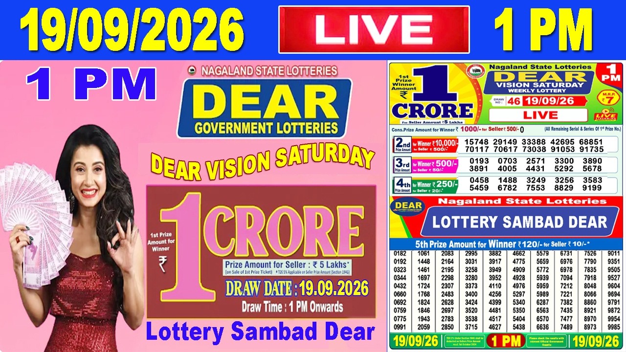 Lottery Sambad 1pm 19.09.2026