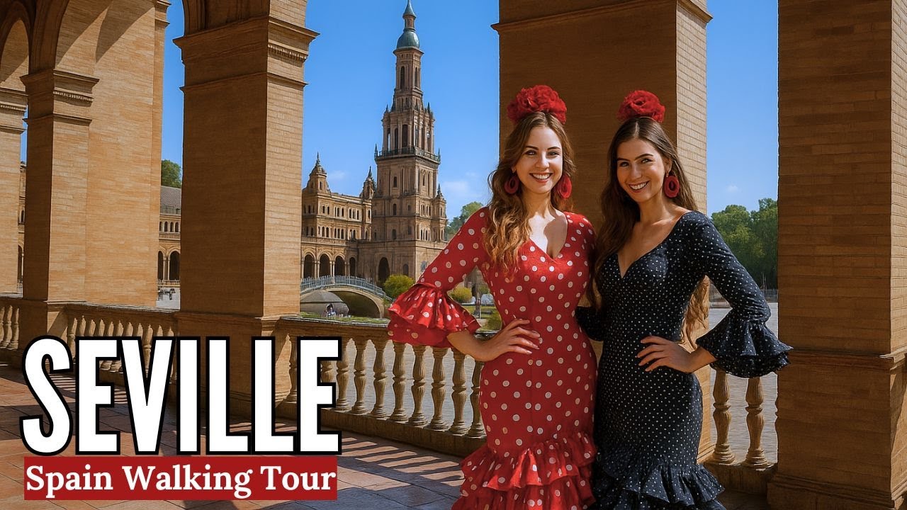 Walking Through Seville, Spain | Orange Trees, Flamenco Vibes & Sunlit Streets [4K]