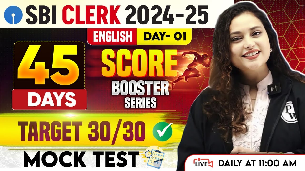 SBI Clerk English Classes 2024 | SBI Clerk English Mock Test | Day -1 | by Rupam Ma'am