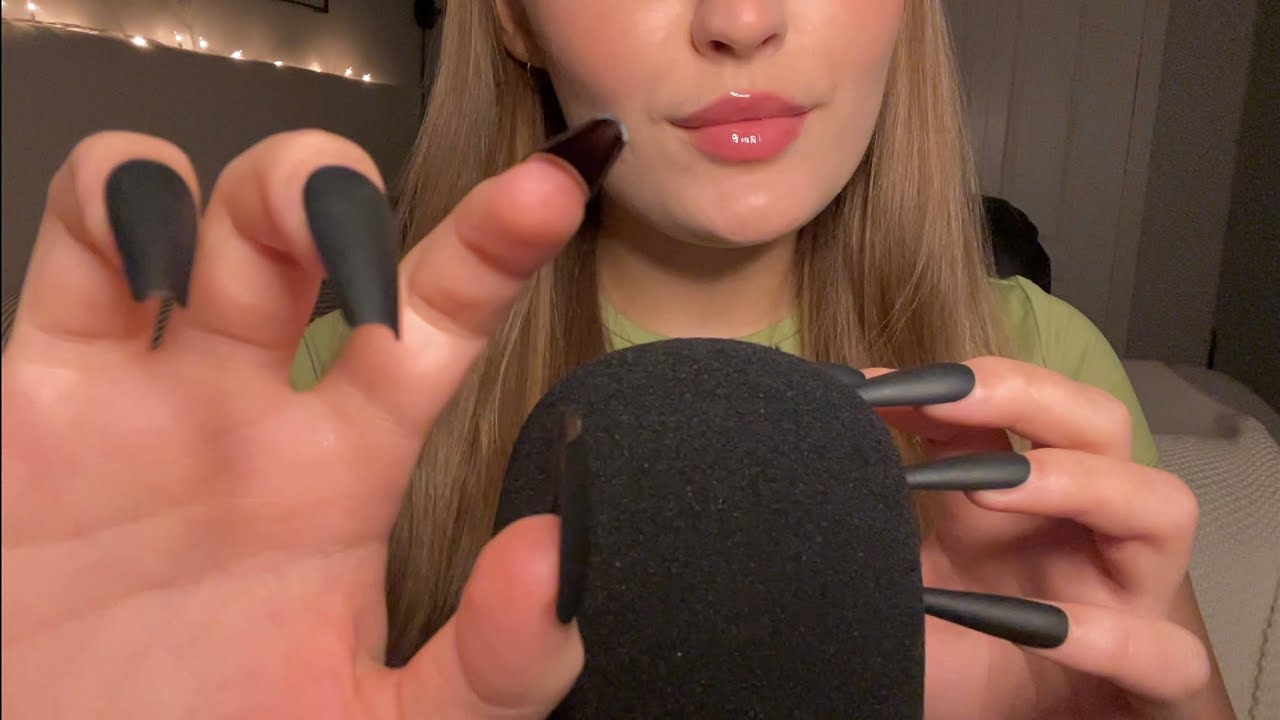 ASMR long nail tapping & clacking, mic scratch & tap, skin scratching, & camera taps