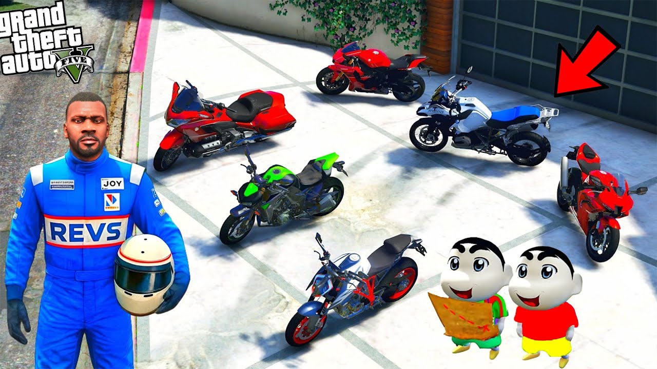 Franklin & Shinchan Stealing Super Bikes in Los Santos In GTA 5 | GTA 5 In Telugu