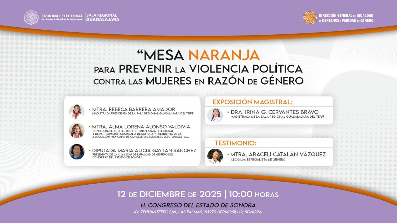 12 de Diciembre 2025 - Instalación de la Mesa Naranja Para la Prevención de la Violencia Política