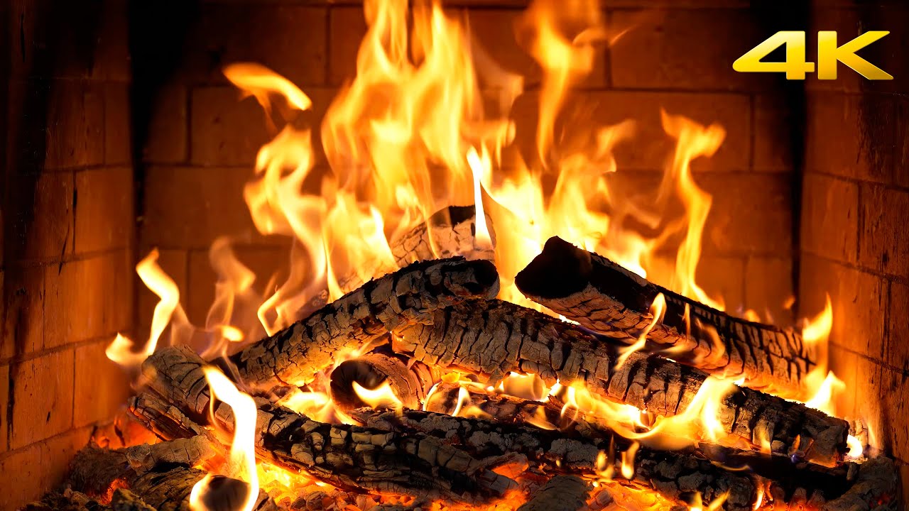 🔥 КАМИН В ДОМИКЕ БЕЗ МУЗЫКИ, ЗВУКИ ОГНЯ И МЕРЦАНИЕ ДЛЯ ТИХИХ ЗИМНИХ ДНЕЙ (Fireplace 4K)