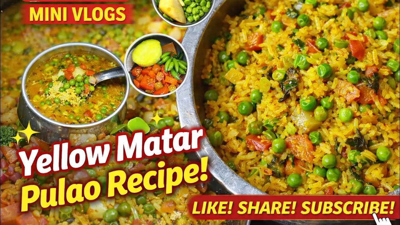 Easy & tasty Matar Pulao 😍Simple home recipe 💛#shorts #ytshorts #indianfood#pulao #easyrecipes #rice