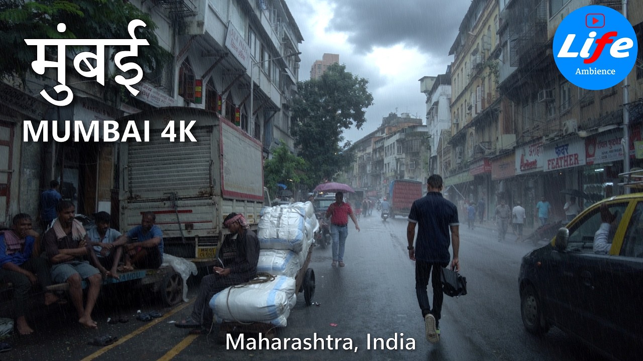 Life in Mumbai - Rainy Day - India's Most Populous Metropolis 🇮🇳 4K HDR INDIA