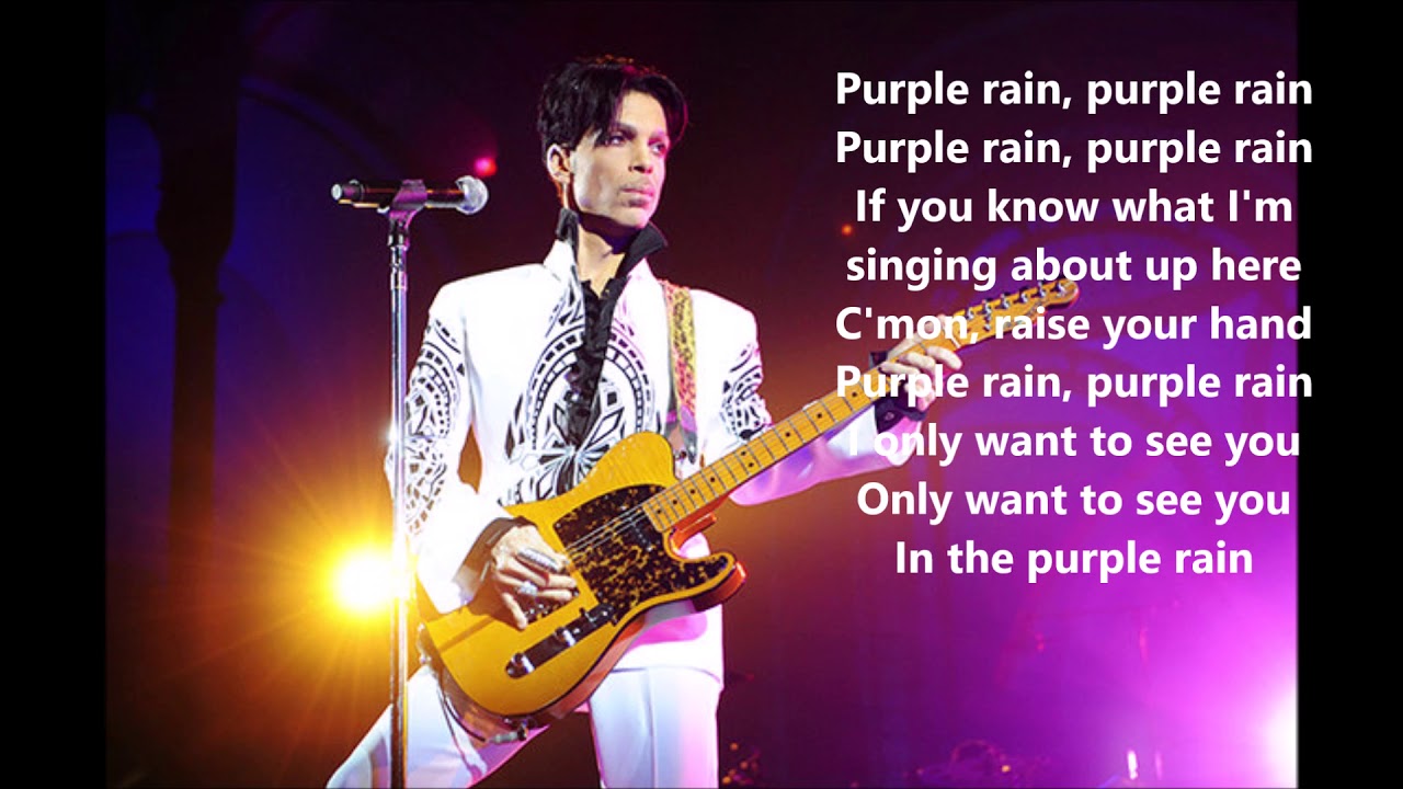PRINCE  - Purple rain - clear version w/ lyrics