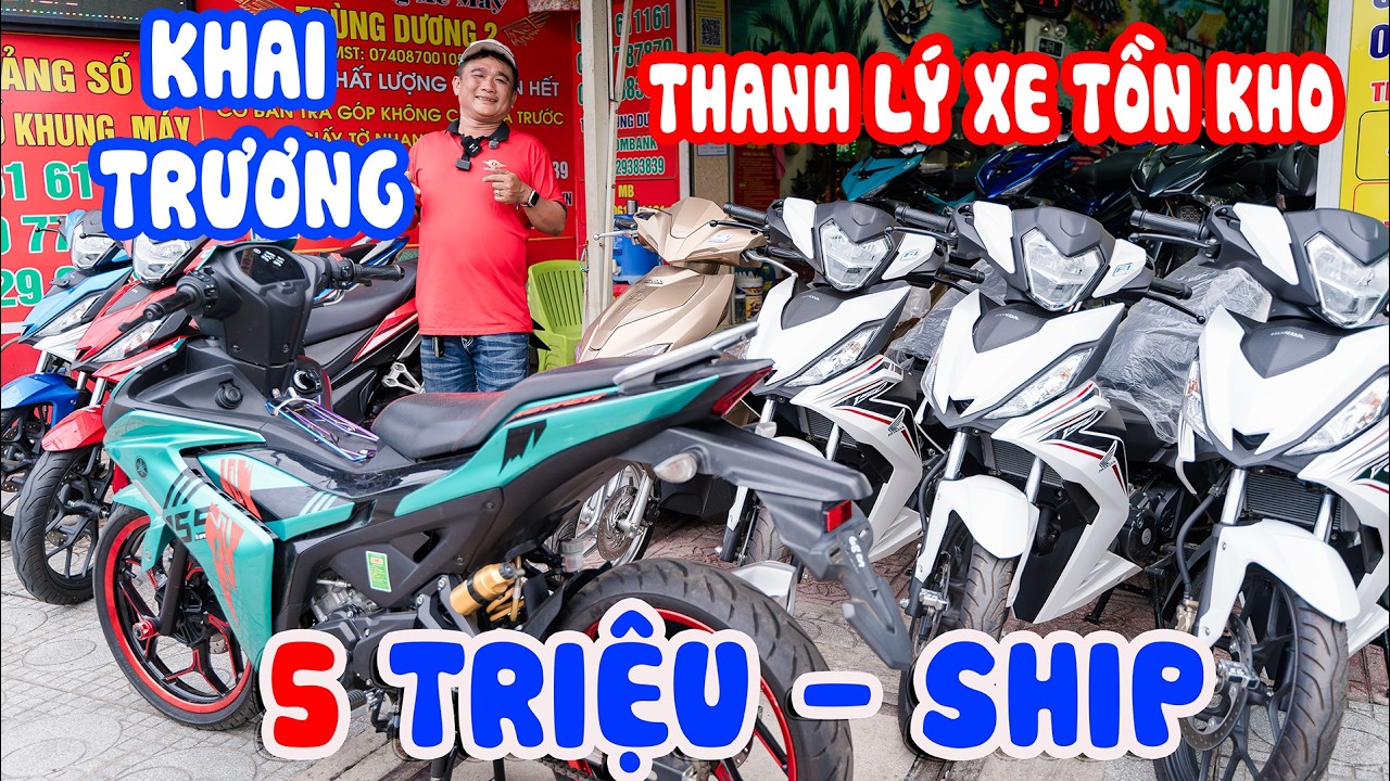 KHAI TRƯỜNG MÙNG 9 LÔ WINNER V1 AB TỒN KHO EXCITER 155 ABS SỐC 5 TRIỆU XE MÁY GIÁ RẺ