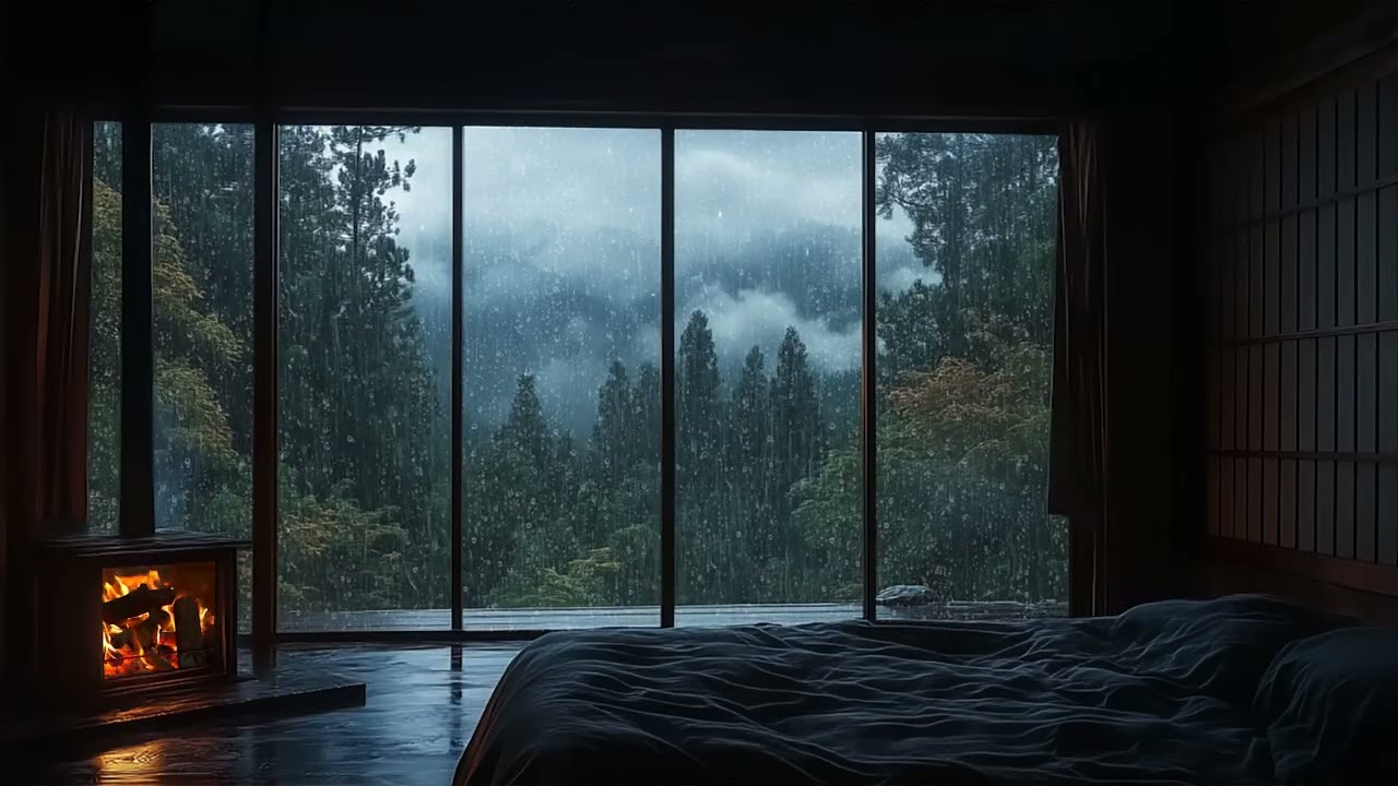 Relax and Focus with Gentle Night Rain | Calm, Minimal Rain Ambience