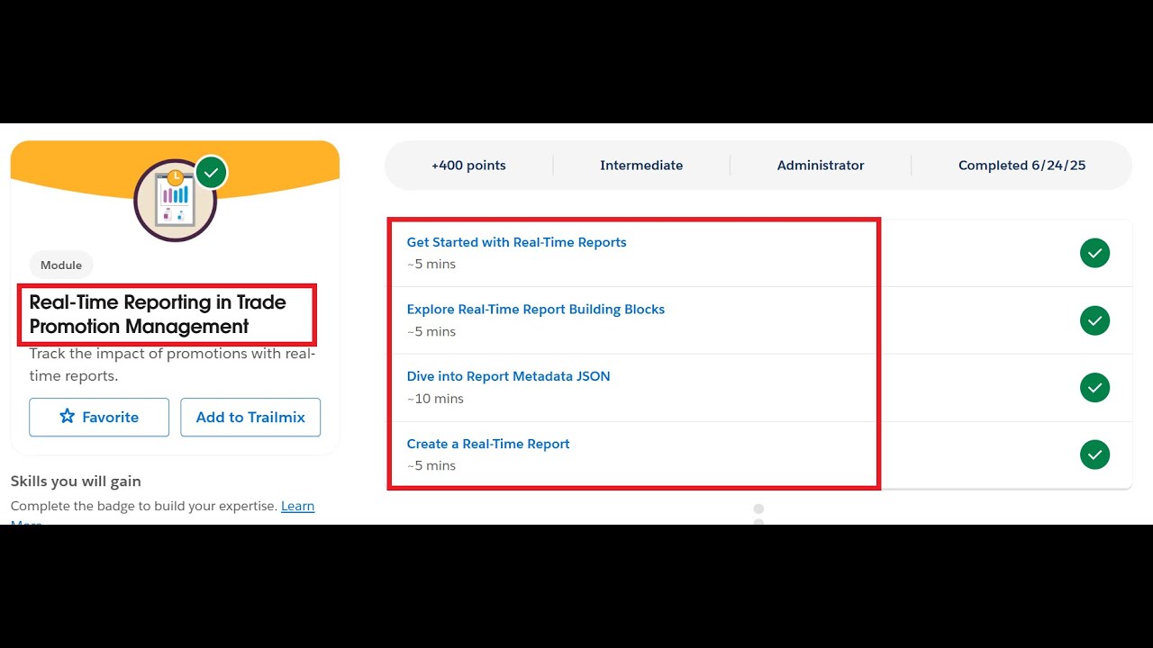 Real-Time Reporting in Trade Promotion Management | Salesforce Trailhead