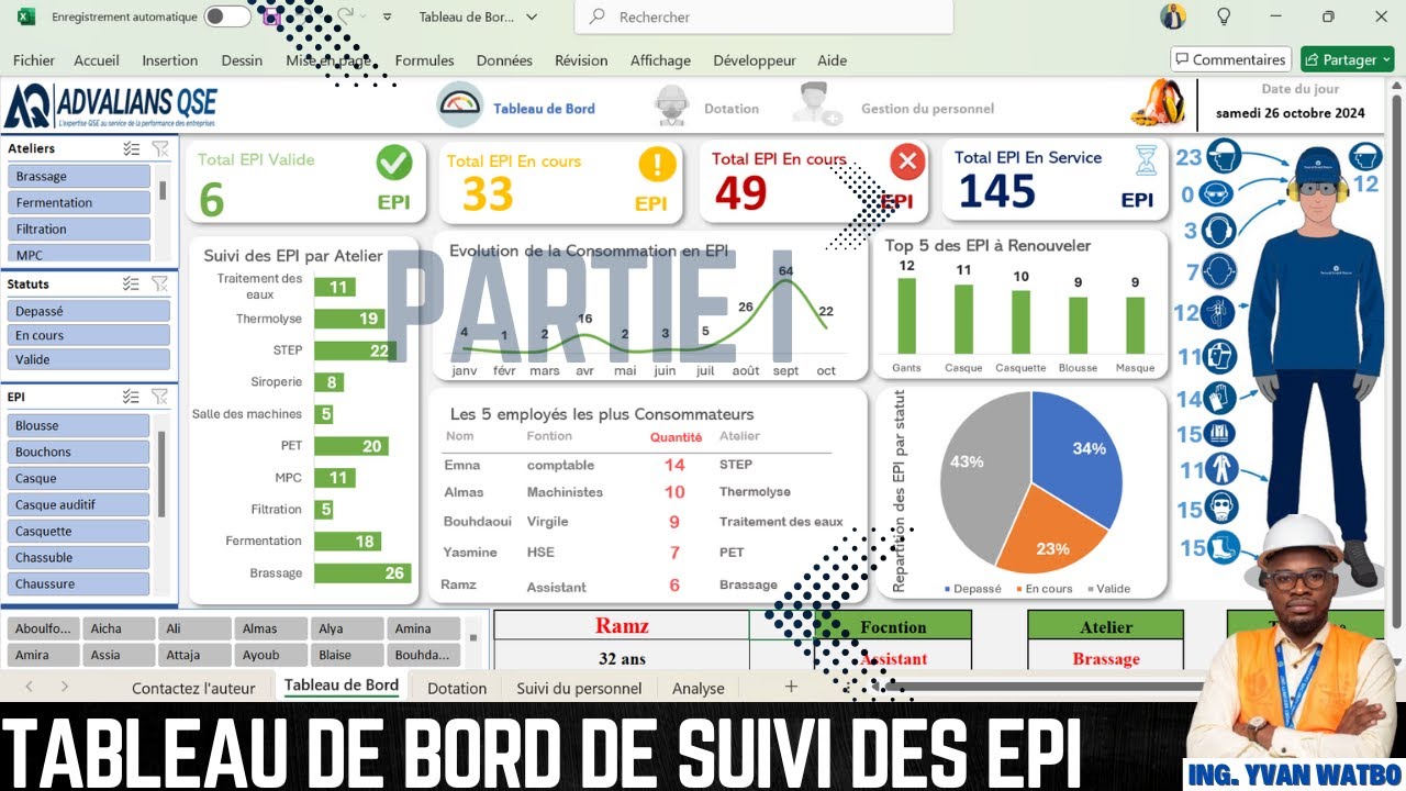 Tableau De Bord QHSE avec EXCEL | (TUTORIEL 2025) 💻👨‍🏫